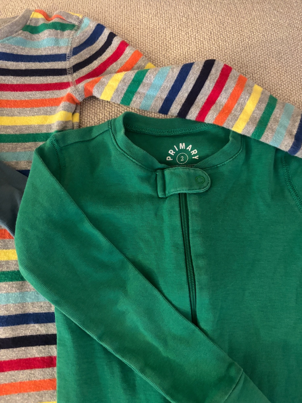 Primary Organic Zip Pajama Romper Bundle Toddler Size 2T - Picture 2 of 3